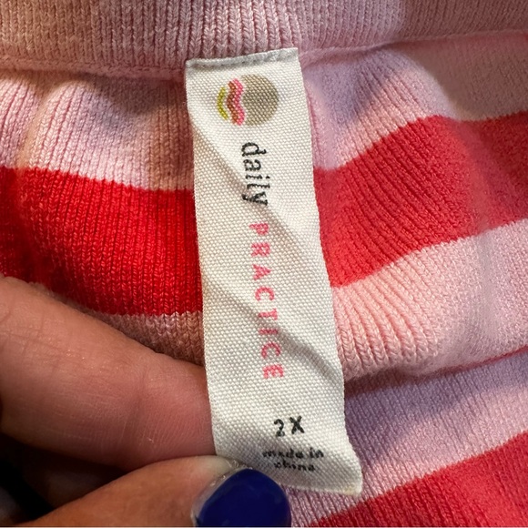 Anthropologie x Daily Practice Striped Sweater Shorts Pink Size 2X - Picture 10 of 13